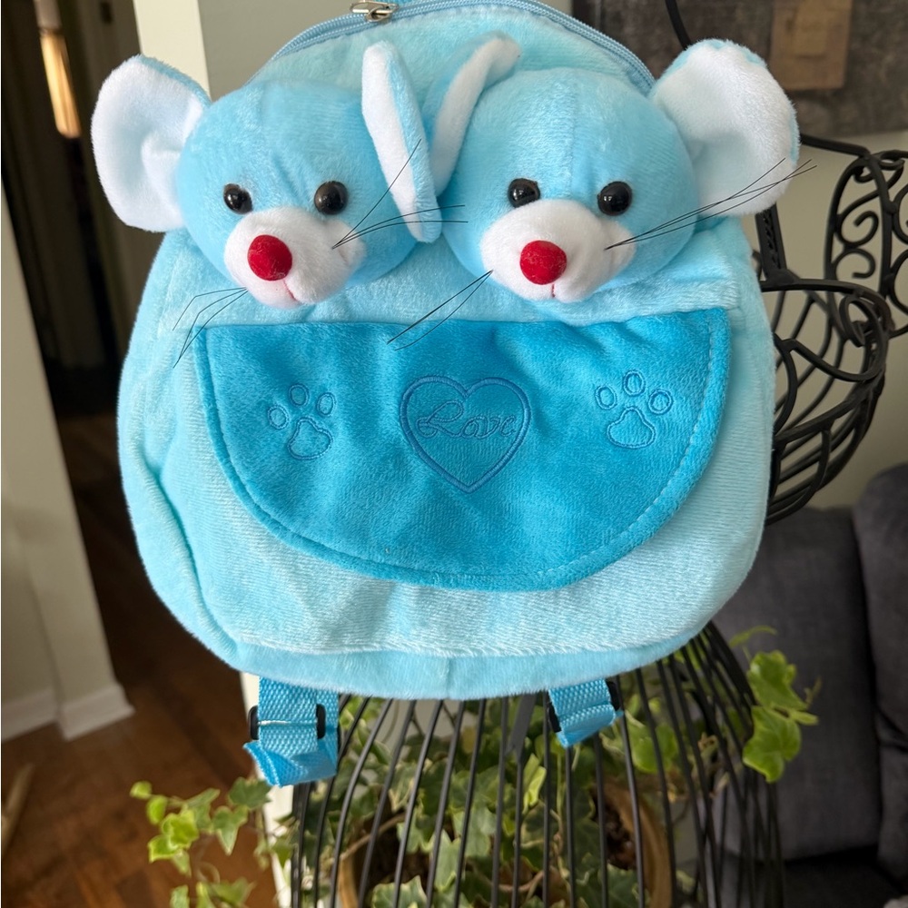 LAST CHANCE 
Cute Blue Mouse Backpack